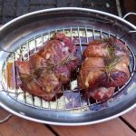 A picture of roast lamb pieces.