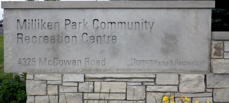 Milliken Park Recreation Centre Sign