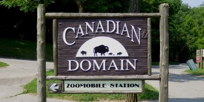 Canadian domain sign in the Toronto Zoo.
